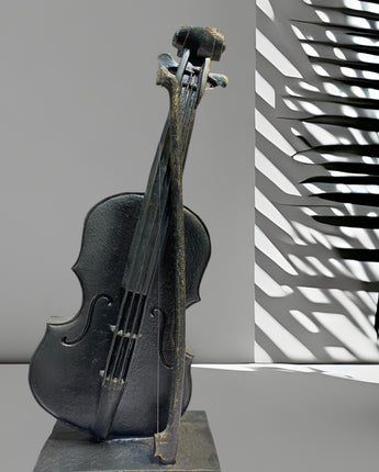 Adorno de instrumento, escultura de resina retro violín